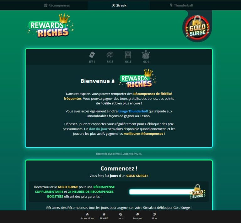 Yukon Gold Casino programme VIP
